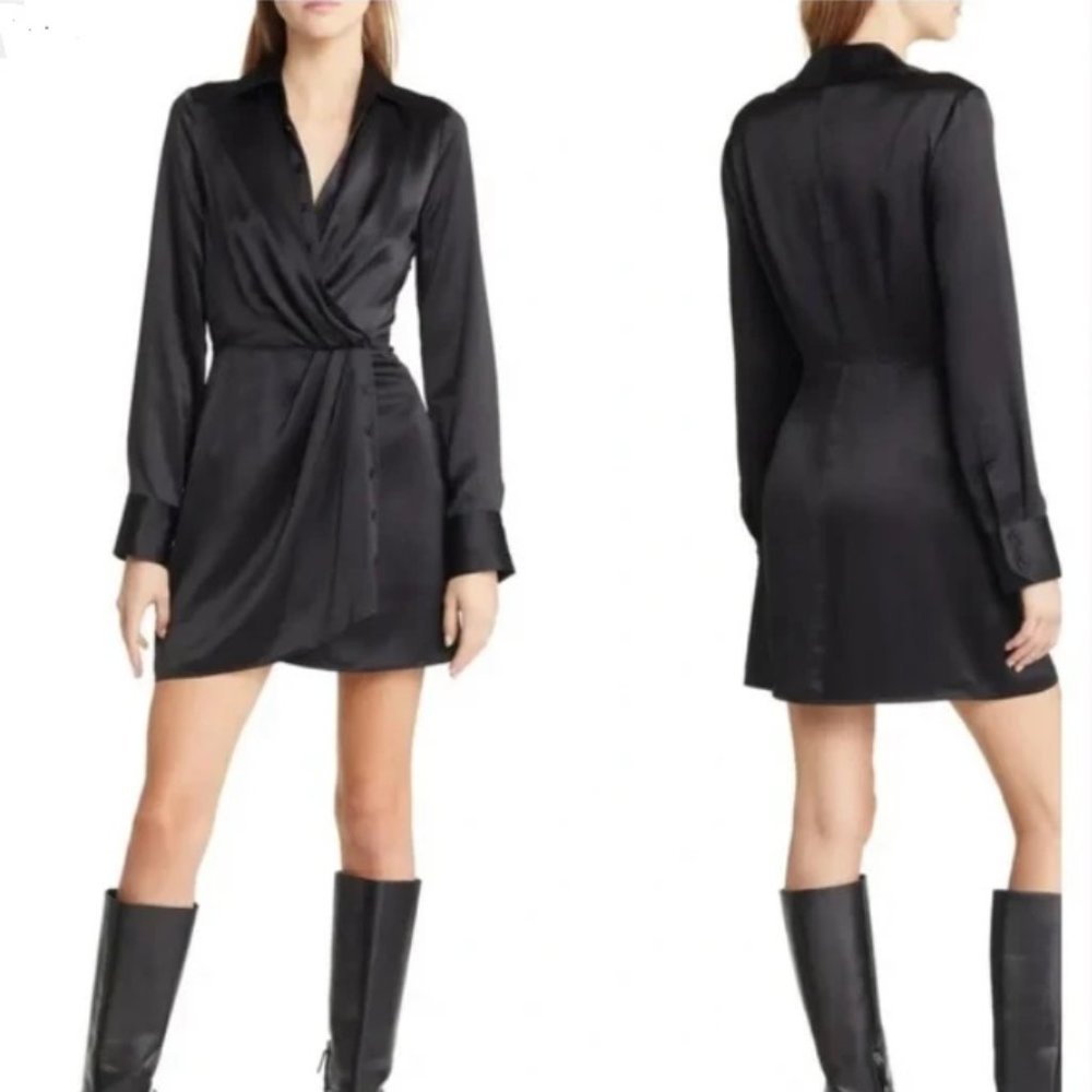 Reformation Alaine Black Silk Dress size 6 NWT